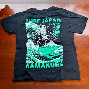 Surf Japan Kamakura Skeleton Surf Graphic T-Shirt Black Unisex